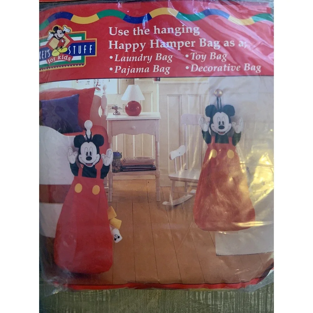 Disney Mickey Mouse Happy Hamper Bag Kids‎ Storage Laundry Room Decoration Pants